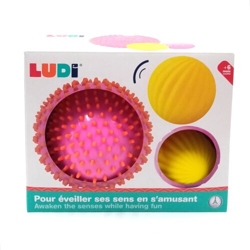 ΣΕΤ 3 ΜΕΓΑΛΕΣ ΜΠΑΛΕΣ ΑΙΣΘΗΣΕΩΝ "ΡΟΖ" LUDI 30022