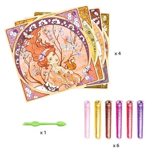 ΖΩΓΡΑΦΙΖΩ ΜΕ ΓΚΛΙΤΕΡ INSPIRED BY ALFONS MUCHA "ΝΕΡΑΙΔΕΣ" DJECO 09383