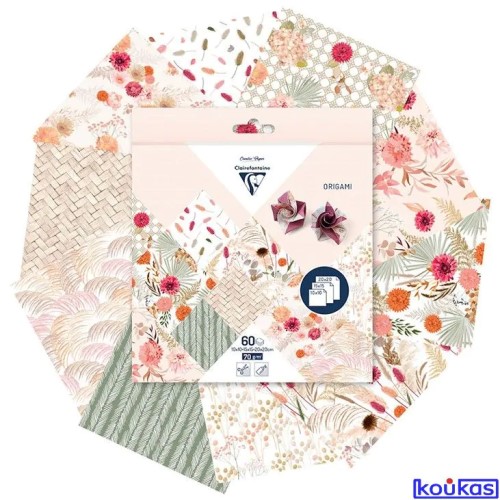 ORIGAMI "FLOWERS" 20X20cm 60 ΦΥΛΛΑ CLAIREFONTAINE 95371C